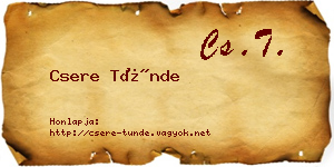Csere Tünde névjegykártya